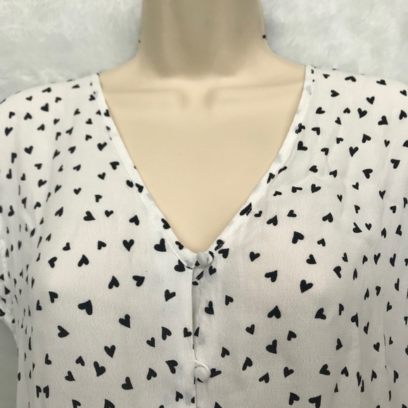 Rails Bretton Mini Heart Button Down Blouse S - Picture 7 of 8
